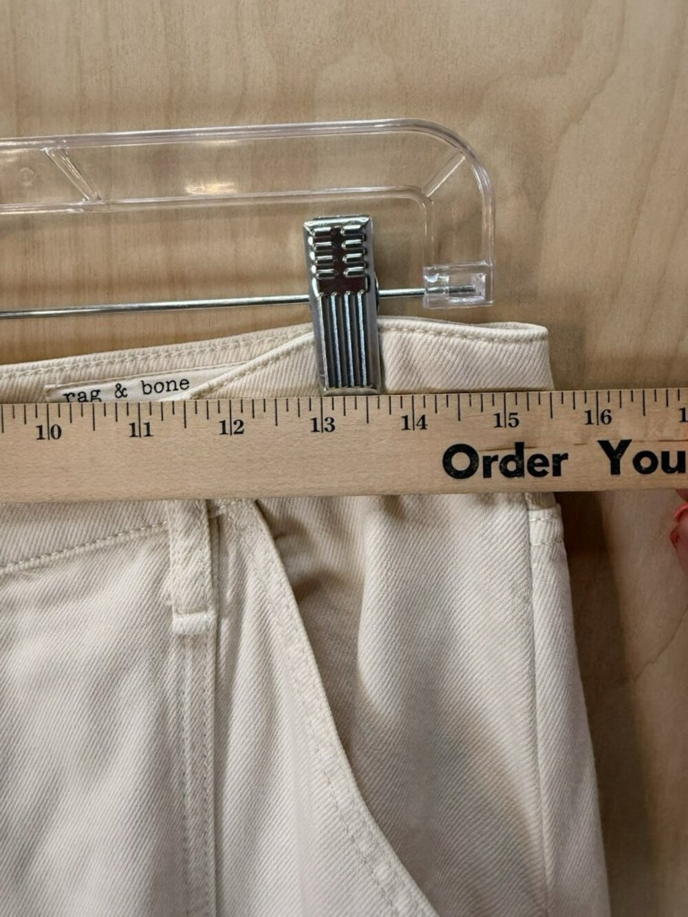 Rag & Bone Featherweight Cailyn Pants Womens Ecru Cream Denim Cargo Utility 27 - Picture 13 of 16